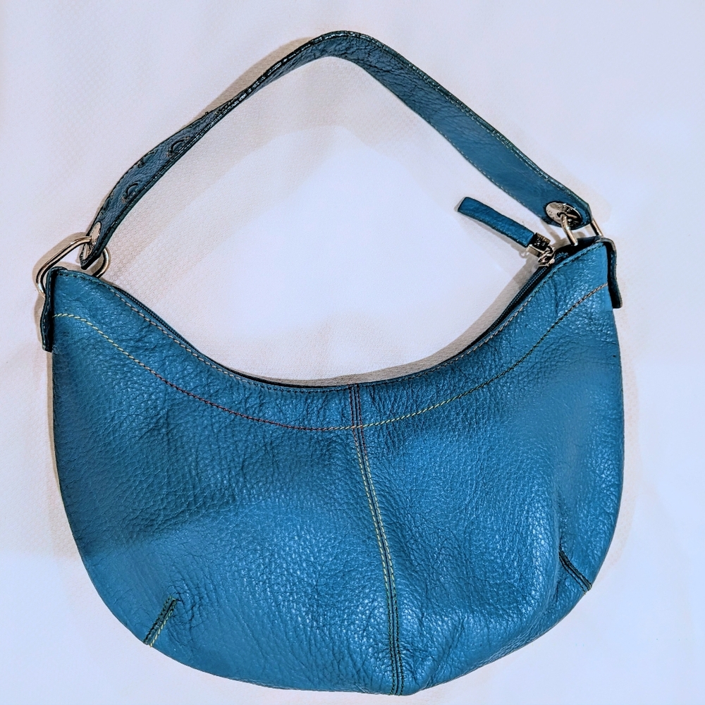 The Sak Blue Turquoise Leather Hobo Shoulder Bag In Excellent Condition!